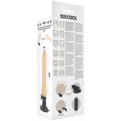 BASECOCK - VIBRADOR REALISTICO CONTROL REMOTO NATURAL 19.5 CM