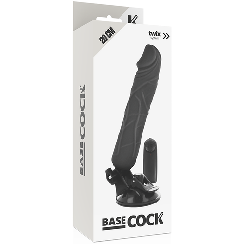 BASECOCK - VIBRADOR REALISTICO CONTROL REMOTO NEGRO 20 CM