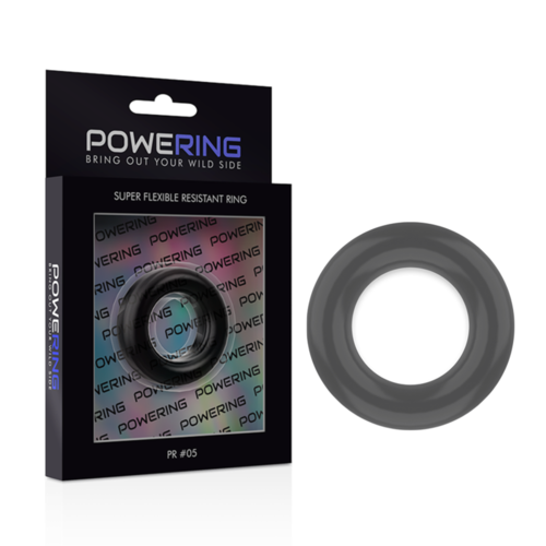 POWERING SUPER FLEXIBLE Y RESISTENTE ANILLO PENE  4.8CM PR05 NEGRO