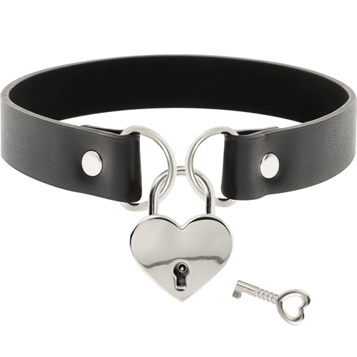 COQUETTE CHIC DESIRE COLLAR CUERO VEGANO ACCESORIO CORAZN CON LLAVE