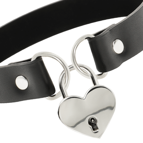 COQUETTE CHIC DESIRE COLLAR CUERO VEGANO ACCESORIO CORAZN CON LLAVE