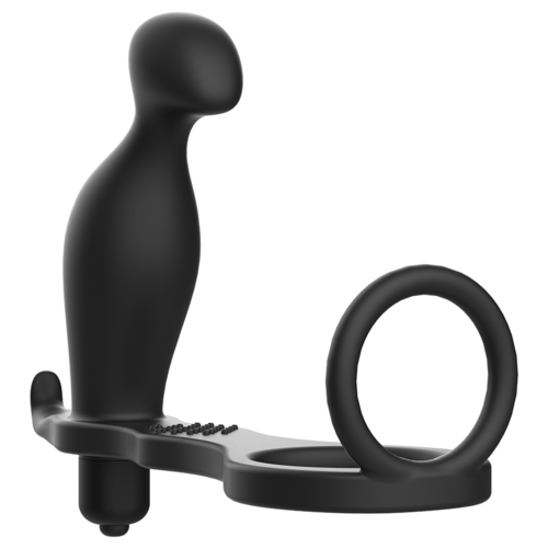 ADDICTED TOYS  PLUG ANAL CON ANILLO SILICONA NEGRO 12 CM