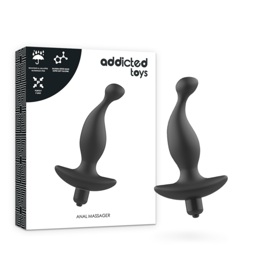 ADDICTED TOYS  MASAJEADOR ANAL CON VIBRACIN NEGRO MODELO 1