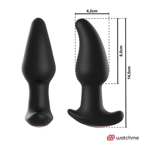 ANBIGUO - WATCHME CONTROL REMOTO PLUG ANAL VIBRADOR CON ROTACIN DE PERLAS AMADEUS