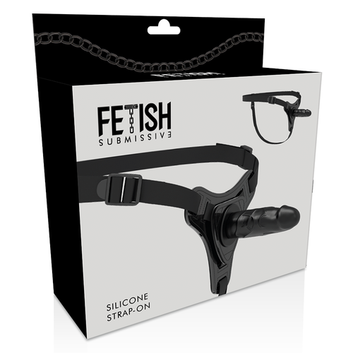 FETISH SUBMISSIVE HARNESS - SILICONA NEGRO REALISTIC 15 CM